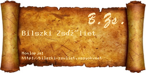 Bilszki Zsüliet névjegykártya